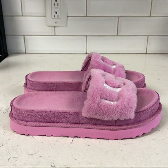 UGG Laton Fur Slide 111236 Wildflower Fluff Size 8 - Picture 9 of 16